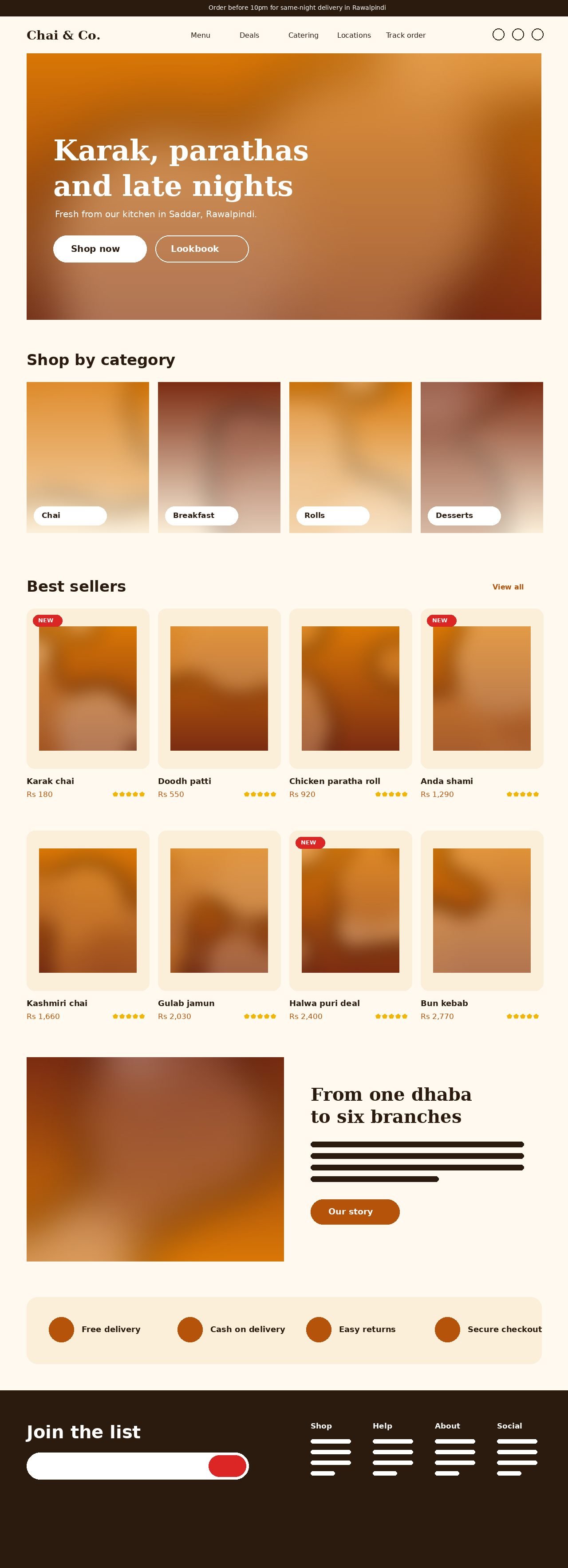 Chai & Co. website on desktop